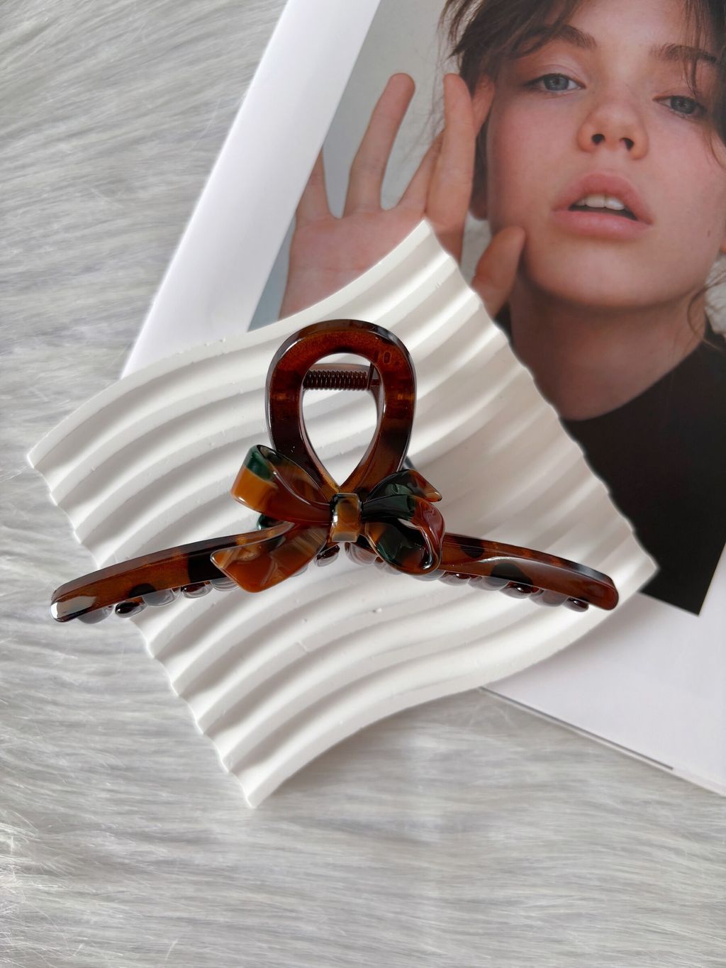 premium acetate ribbon claw clip (13cm)