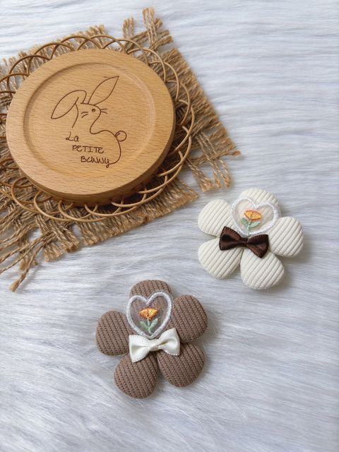 puffy flower duck clip (2 in 1 set)
