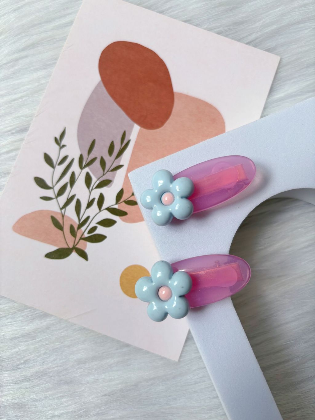 flower theme duck clip (1pair)