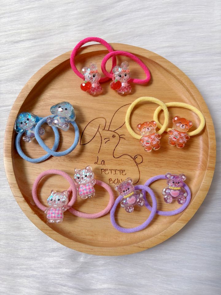 cute ornaments hair tie (bundle set of 5pairs)