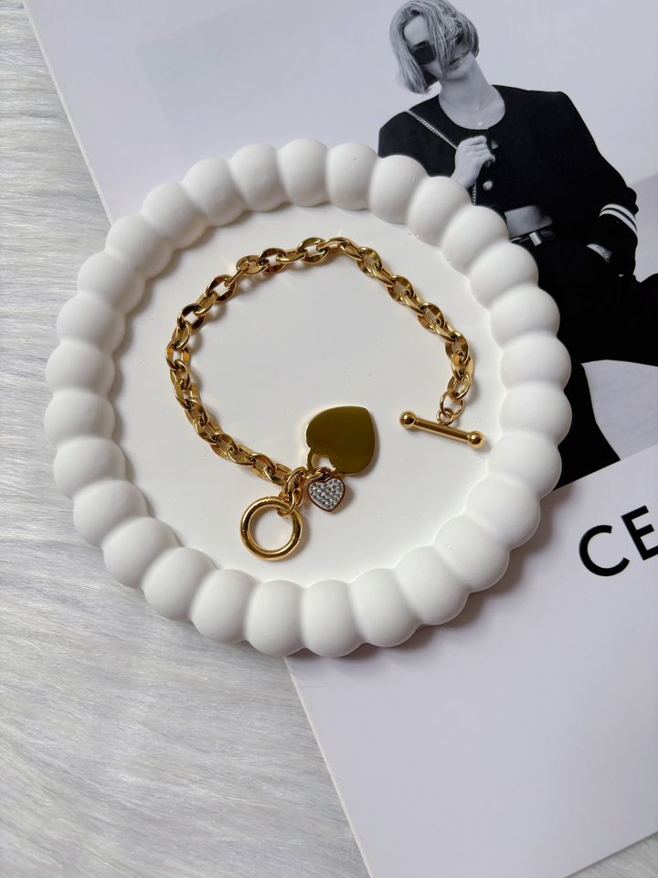 gilded heart stainless steel bracelet