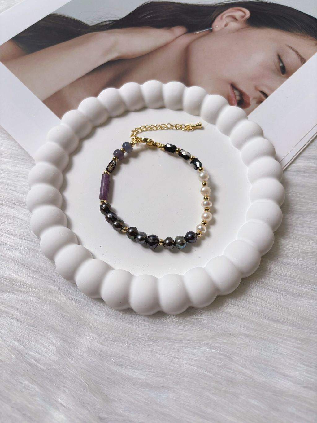 dusklight elegance fresh water pearl bracelet