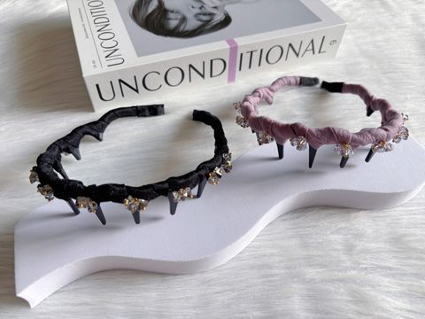 ruffle crystal headband