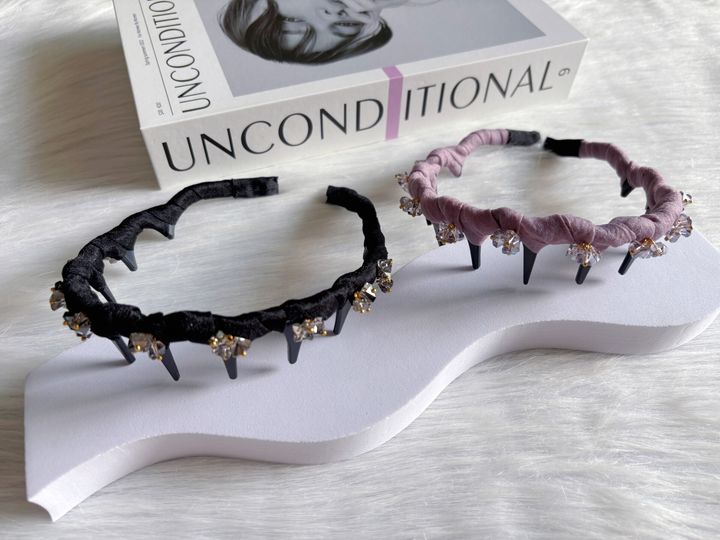 ruffle crystal headband