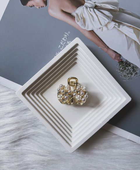 pearl mix shell flower claw clip (2.5cm)