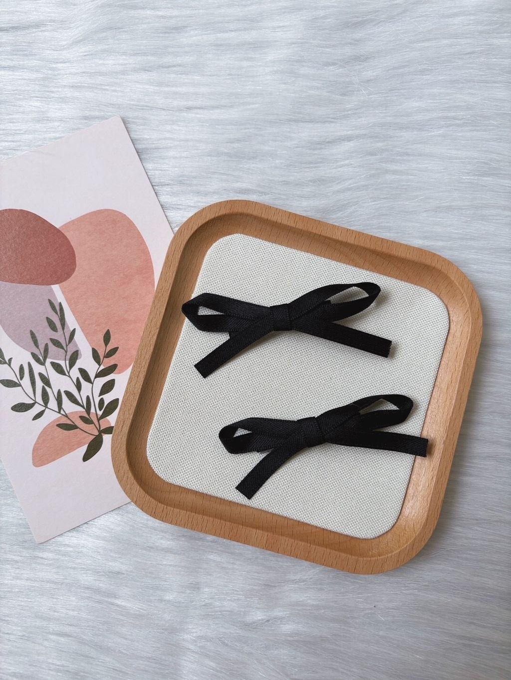 minimalist black ribbon duck clip (1pair)