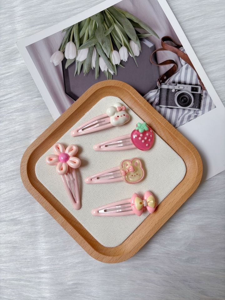 pink theme mix bb clip (5 in 1 set)