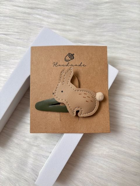 premium faux leather bunny clip