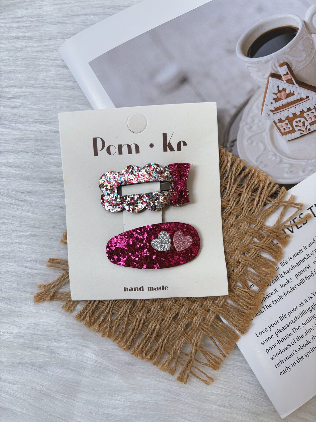 glitter theme bb clip (2 in 1 set)