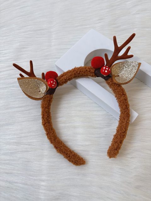 teddy bear wool reindeer headband