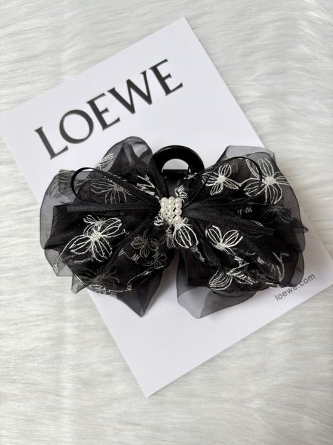 organza flower print claw clip (13cm)