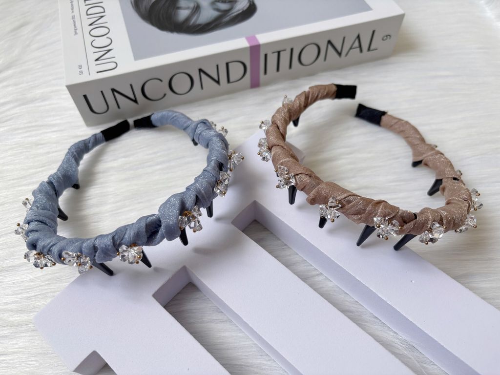 shimmer ruffle crystal headband