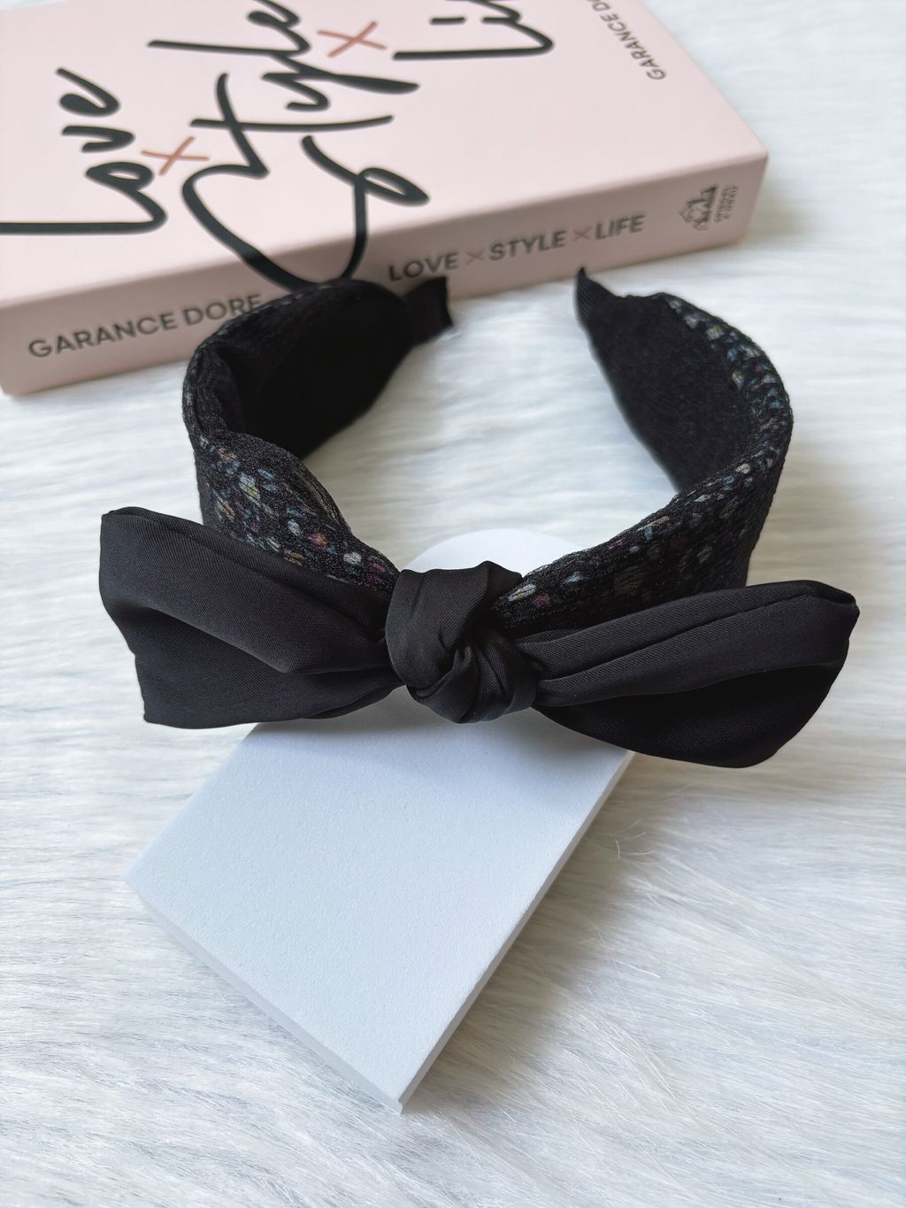 mesh floral print headband