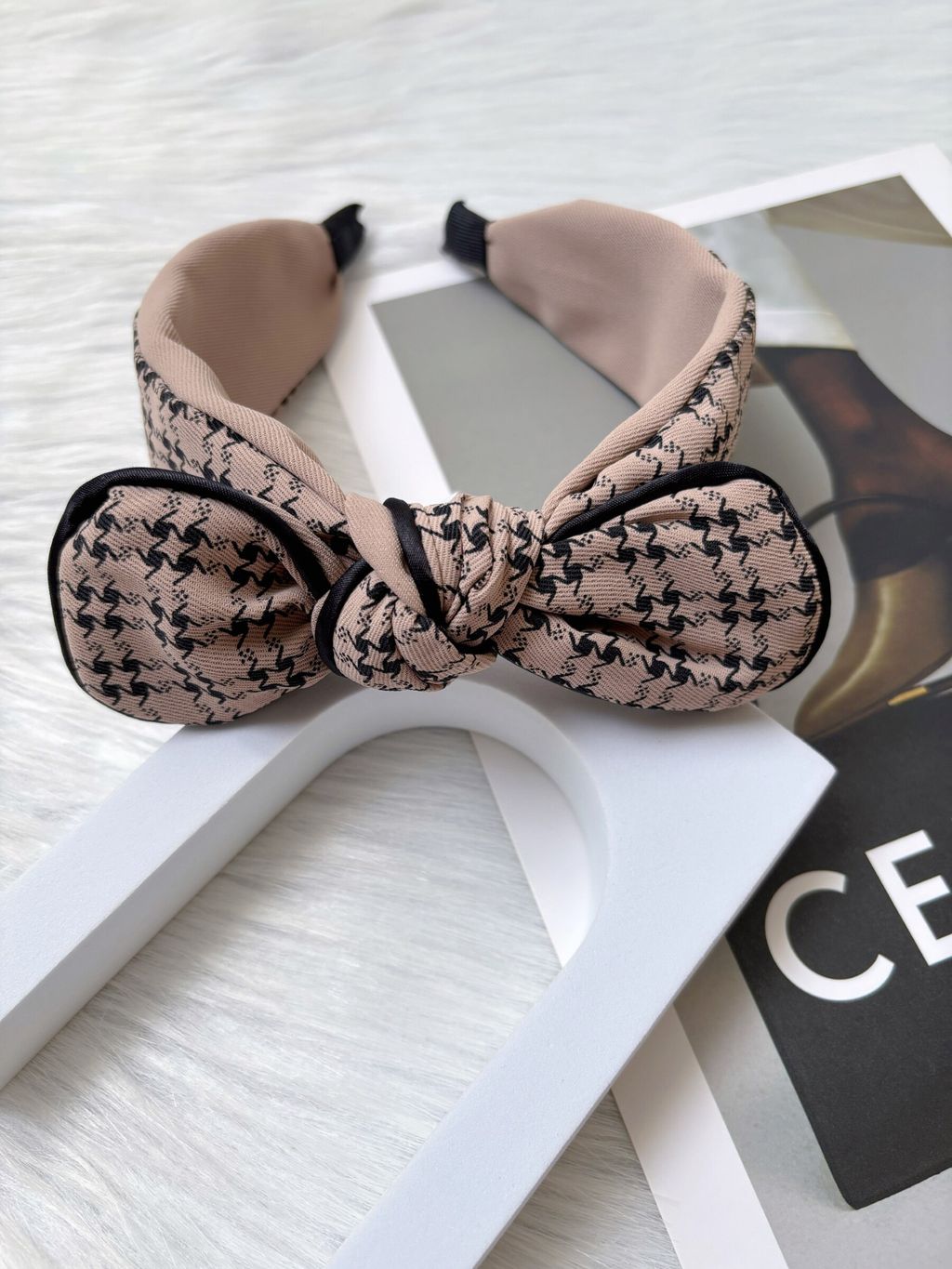 houndstooth print headband