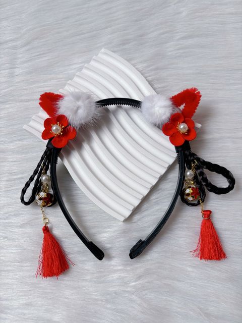 cny theme headband with rattle ball