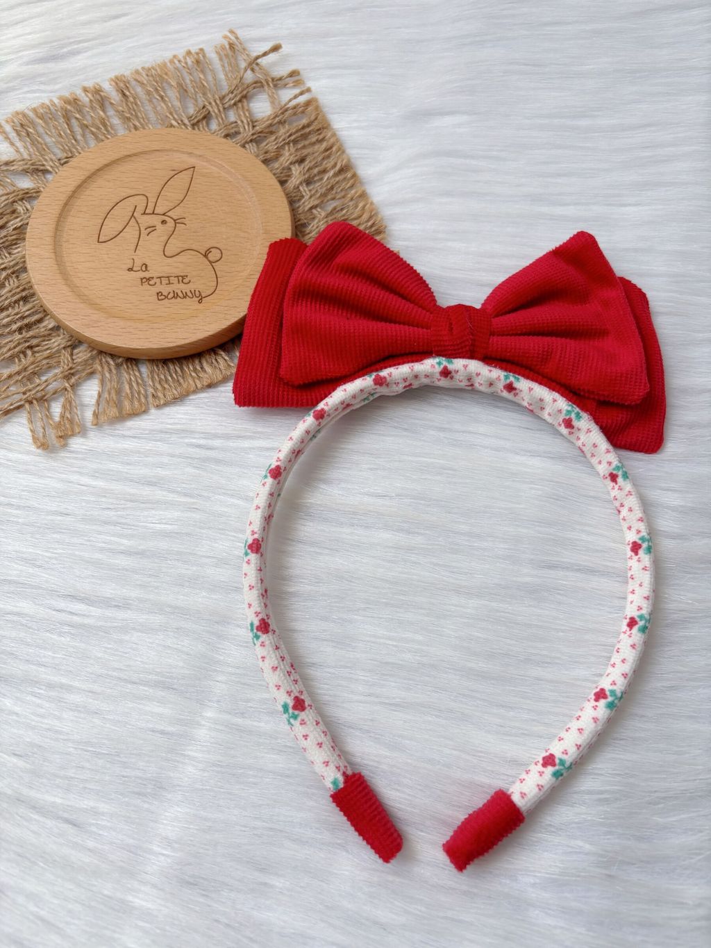 3D velvet bow headband