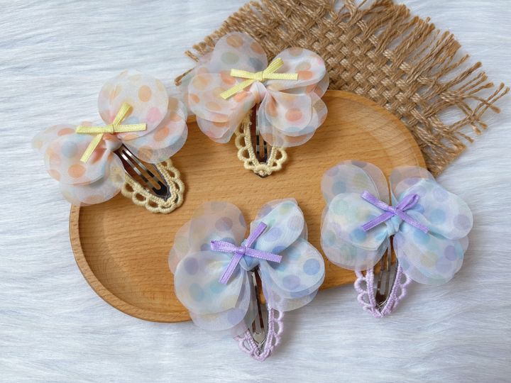 organza polka dot bb clip (1pair) - B