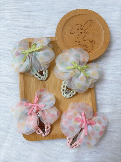 organza polka dot bb clip (1pair) - A