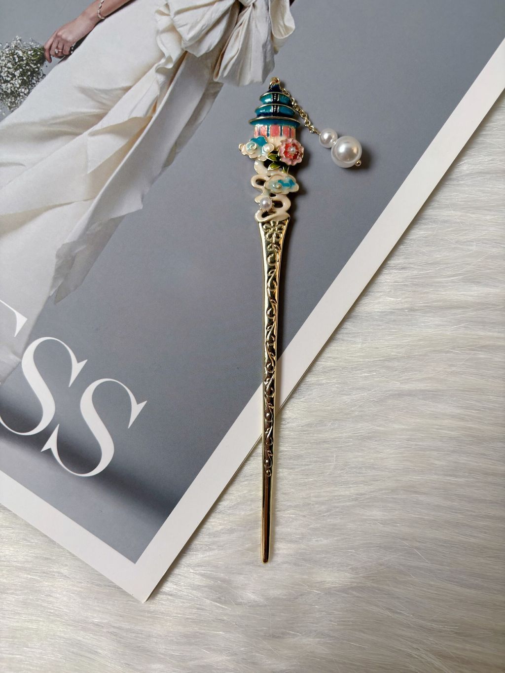 oriental theme hair bun stick