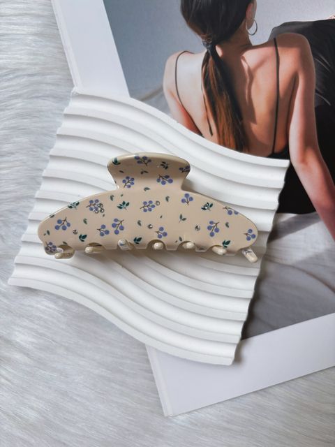 vintage flower acetate claw clip (10cm)