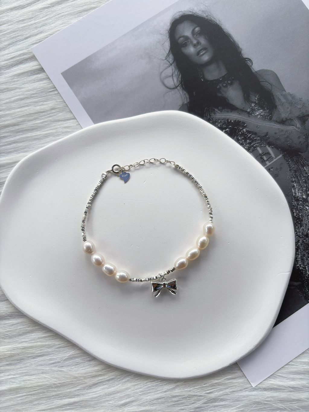 pearl whisper bow bracelet (925 silver)