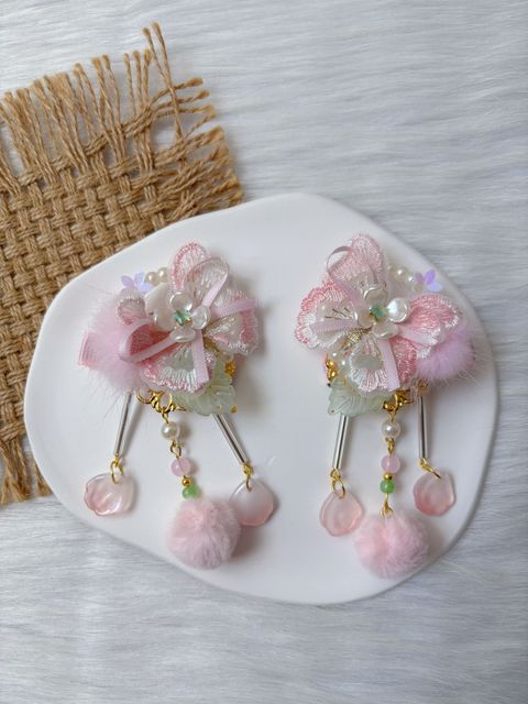 sweet pink cny duck clip (1pair)