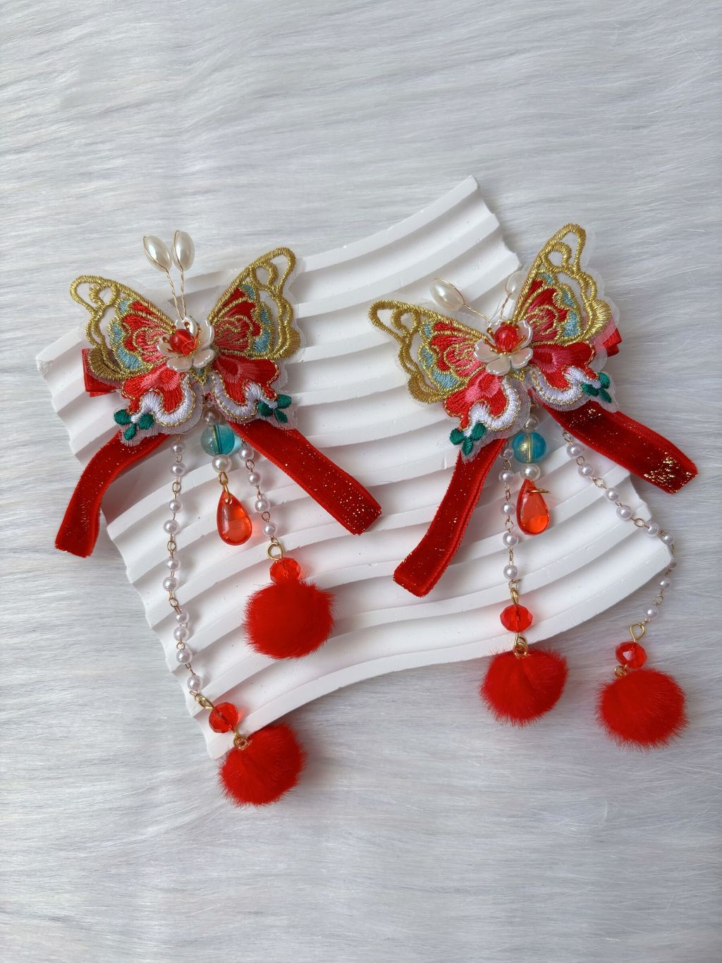 vintage butterfly theme cny duck clip (1pair)