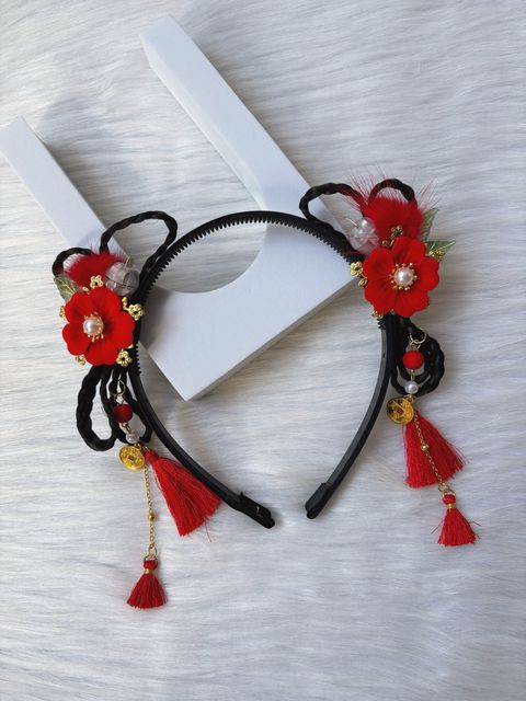 cny theme headband with tassel