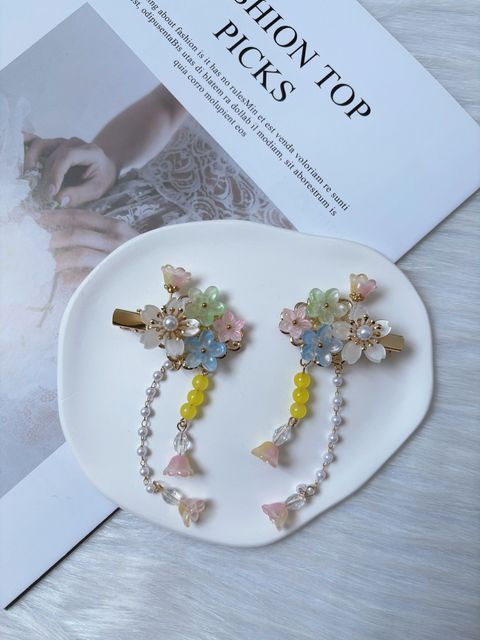 flower theme duck clip (1pair)