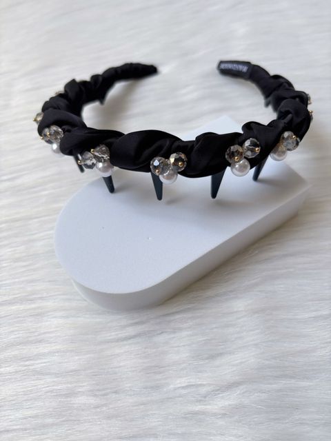 pearl mix crystal ruffle headband