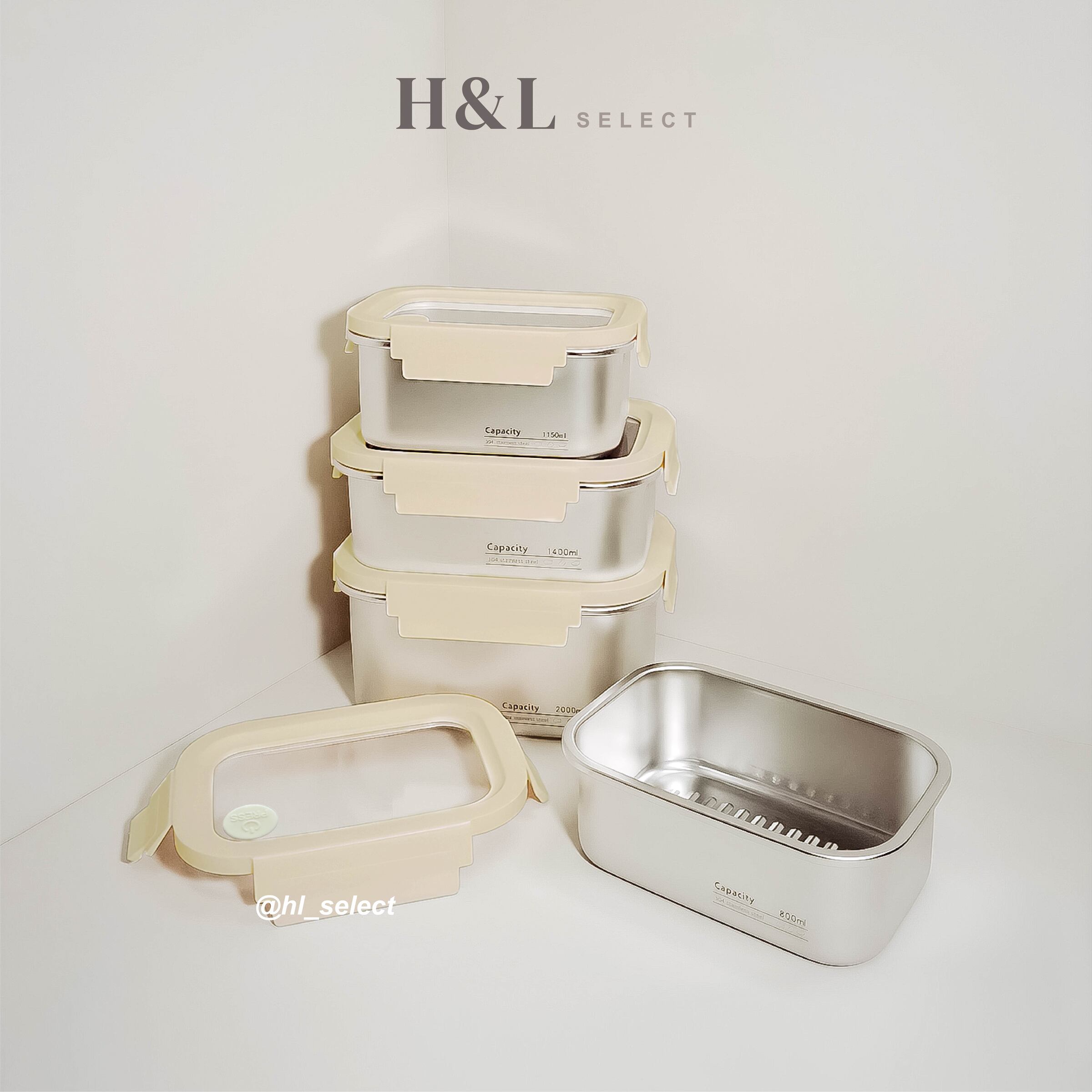 官網 奶色系不鏽鋼保鮮盒