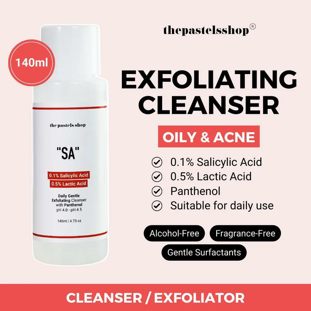 The Pastels Shop "SA" Cleanser 0.1% Salicylic Acid + 0.5% Lactic Acid -  140ml – Wellcome Pharmacy