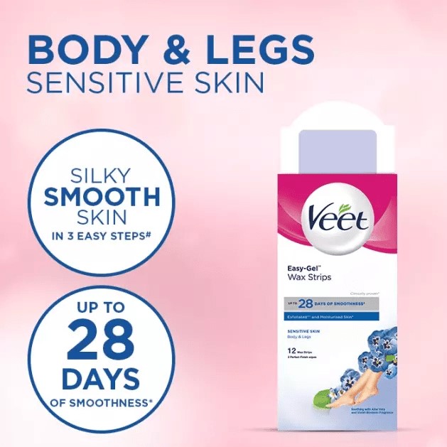 Veet Cold Wax Strips with Easy-Gelwax™ - Sensitive Skin - 20's - Wellcome Pharmacy