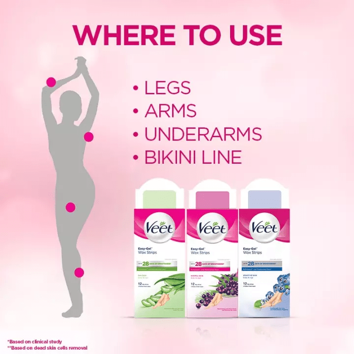 Veet Cold Wax Strips with Easy-Gelwax™ - Sensitive Skin - 20's