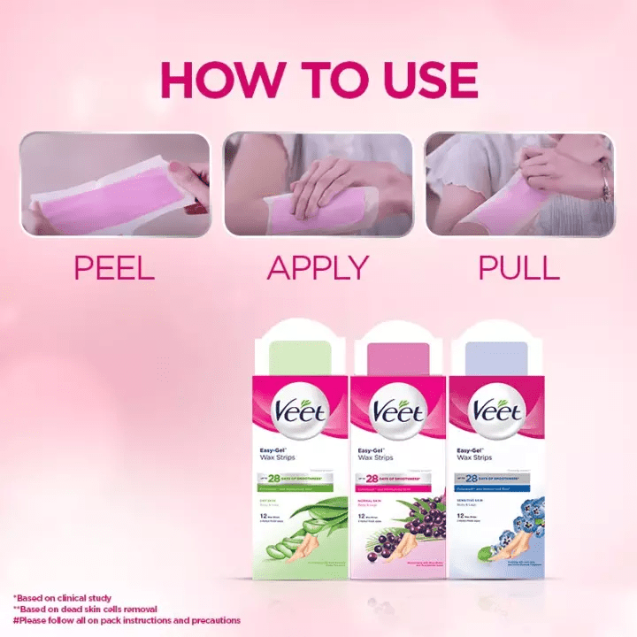 Veet Cold Wax Strips with Easy-Gelwax™ - Sensitive Skin - 20's - Wellcome Pharmacy