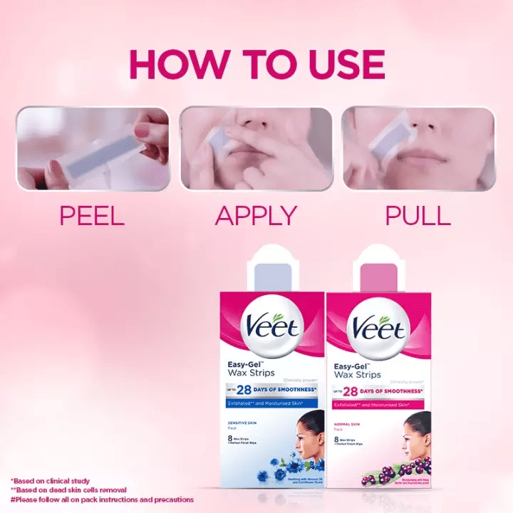 Veet Easy-Gel™ Wax Strip for Face - Sensitive Skin - 20's - Wellcome Pharmacy