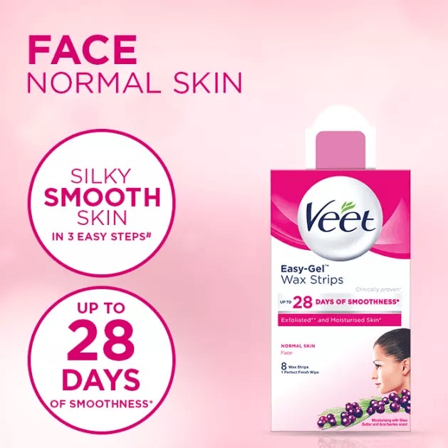 Veet Easy-Gel™ Wax Strip for Face - Normal Skin - 20's - Wellcome Pharmacy Veet Easy-Gel™ Wax Strip for Face - Normal Skin - 20's - Wellcome Pharmacy