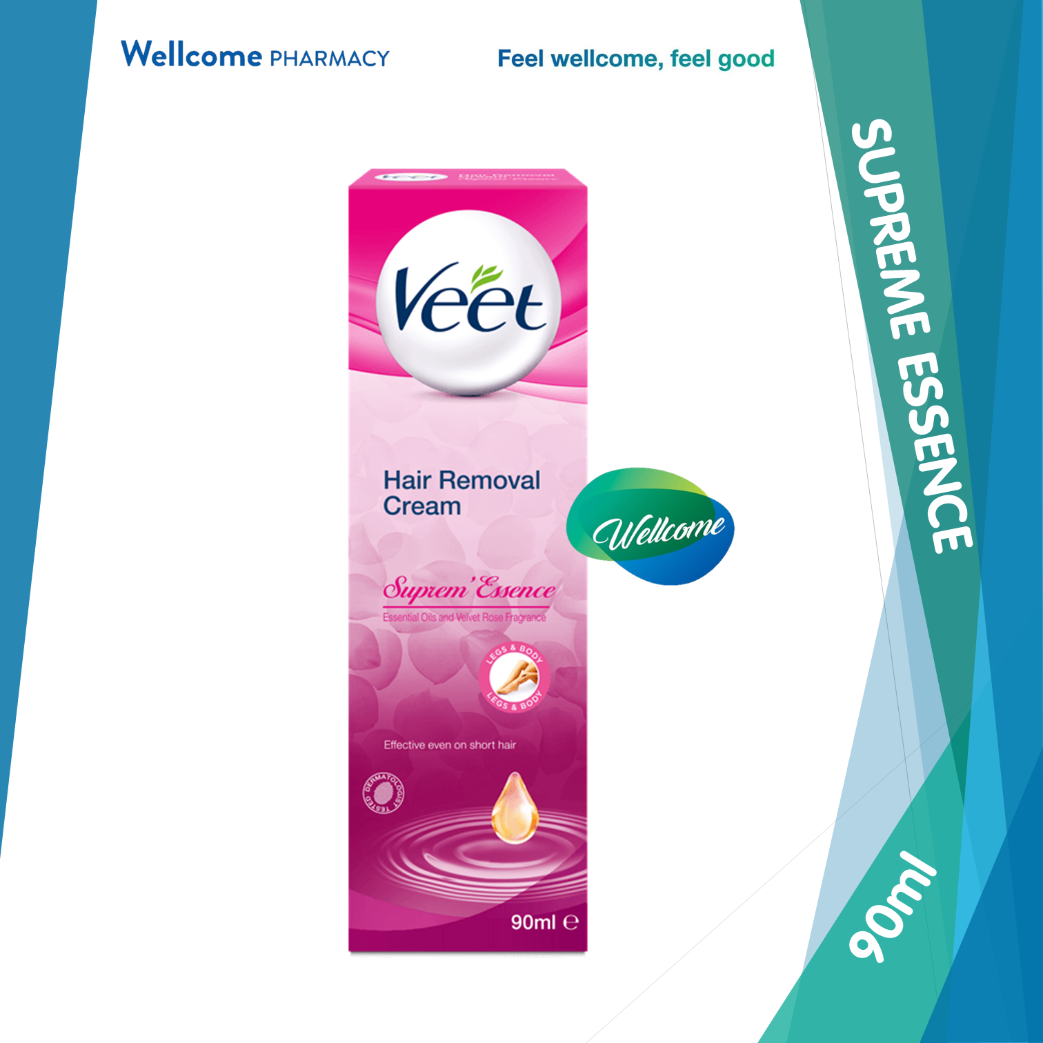 Veet Cream Supreme Essence - 90ml - Wellcome Pharmacy