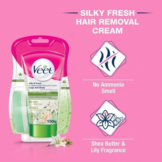 Veet Silky Fresh™ In Shower Hair Removal Cream - Normal Skin - 150ml - Wellcome Pharmacy