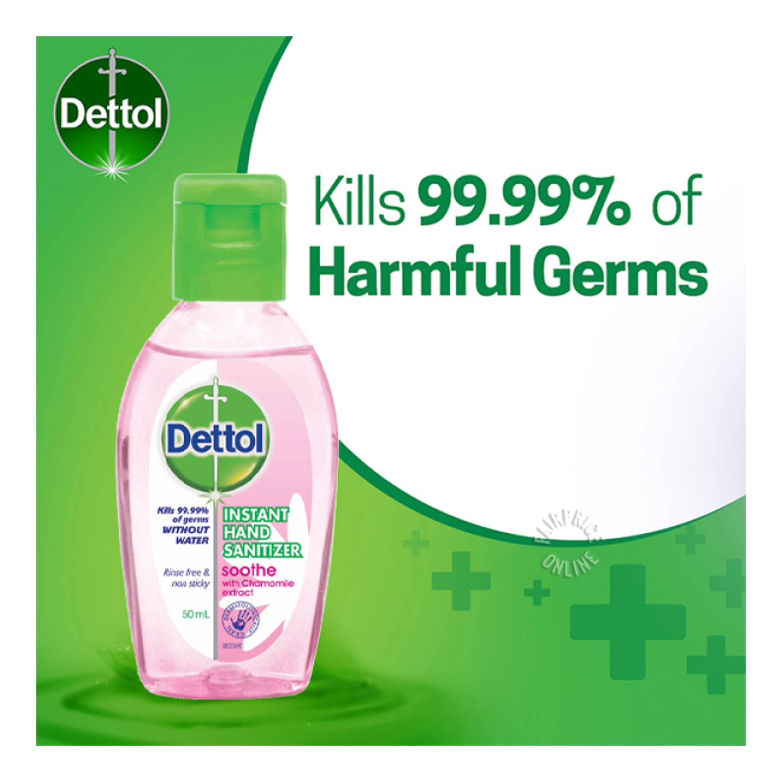 Dettol Instant Gel Hand Sanitizer - Skincare with Chamomile Extract - 50ml - Wellcome Pharmacy