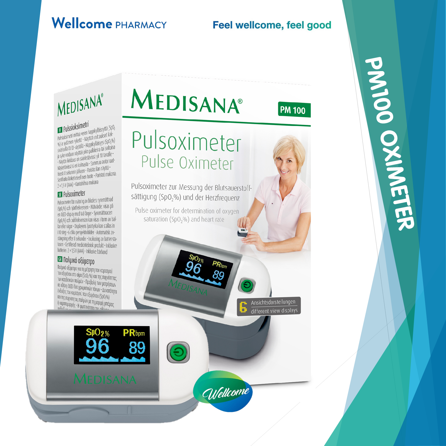 Medisana Oximeter PM100 - Wellcome Pharmacy