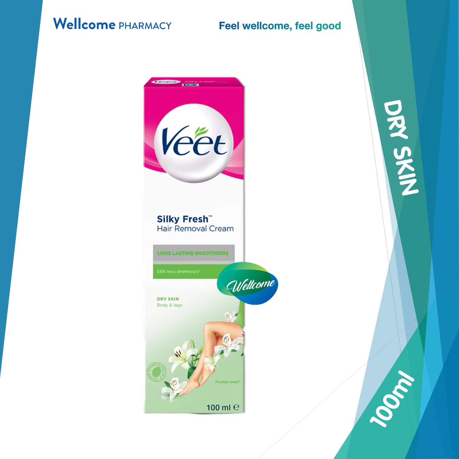 Veet Cream Dry Skin - 100ml - Wellcome Pharmacy