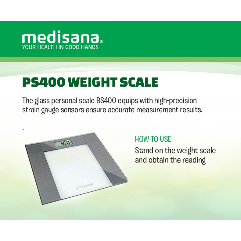 Medisana PS 400 Glass Personal Weight Scale - Wellcome Pharmacy