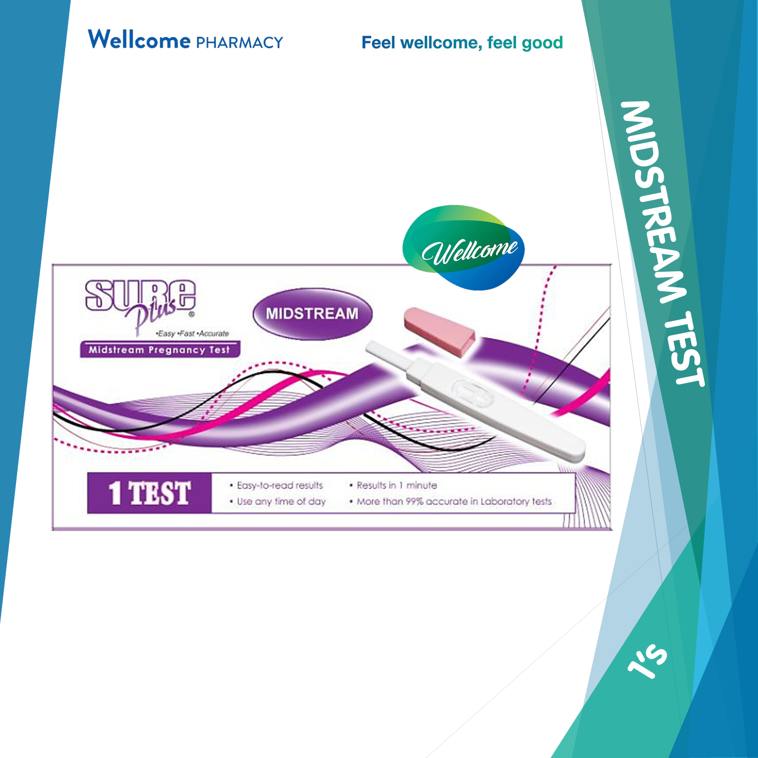 Sureplus Midstream Pregnancy Test - Wellcome Pharmacy