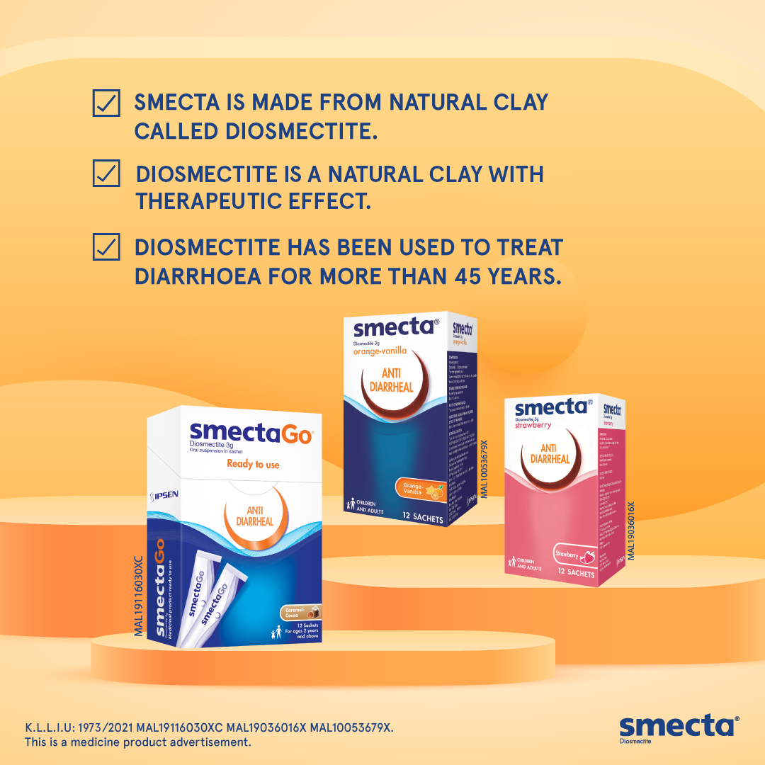 Smecta Anti-Diarrheal Powder Sachets for Oral Suspension - Wellcome Pharmacy