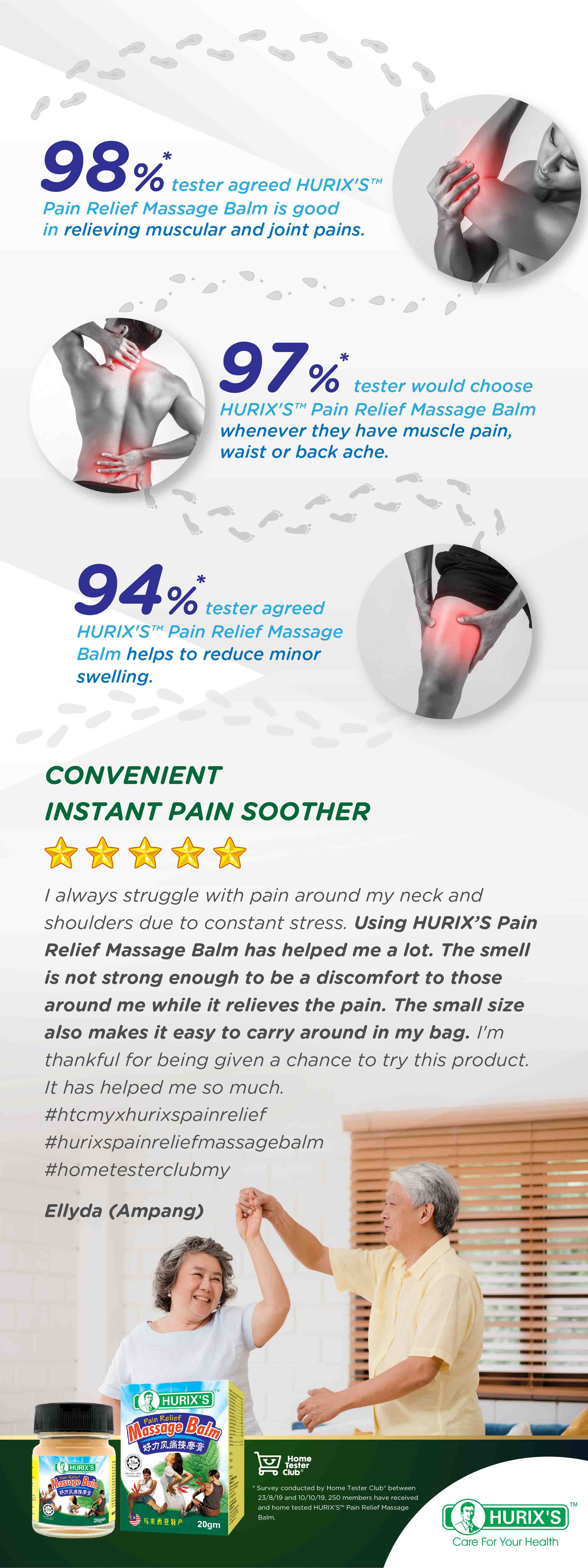 Hurix's Pain Relief Massage Balm - 20g - Wellcome Pharmacy