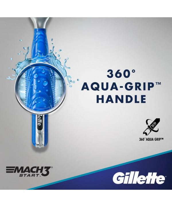 Gillette Mach 3+ Razor with Aqua Grip - Wellcome Pharmacy