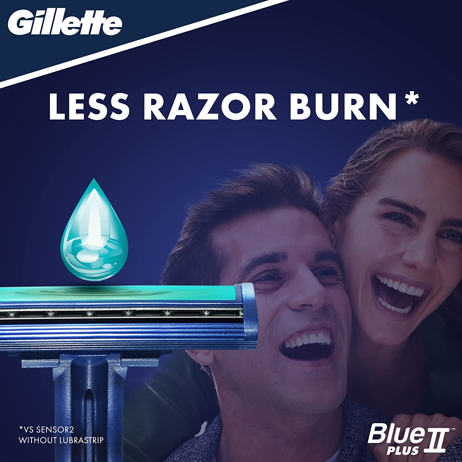 Gillette Blue II Plus Disposable Razor with Lubastrip - Wellcome Pharmacy