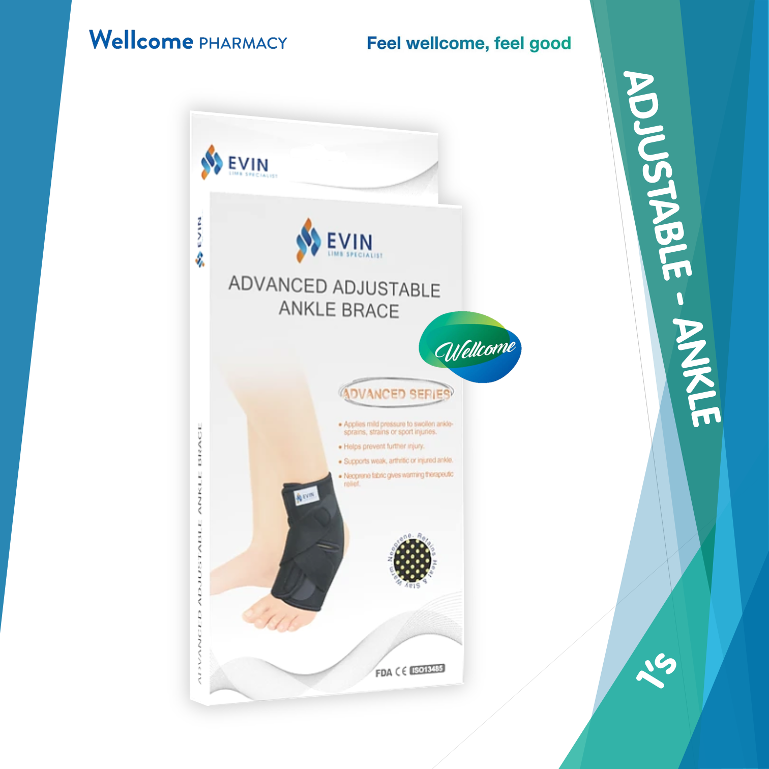 Evin Limb Specialist Advanced Adjustable Ankle Brace Support – Wellcome ...