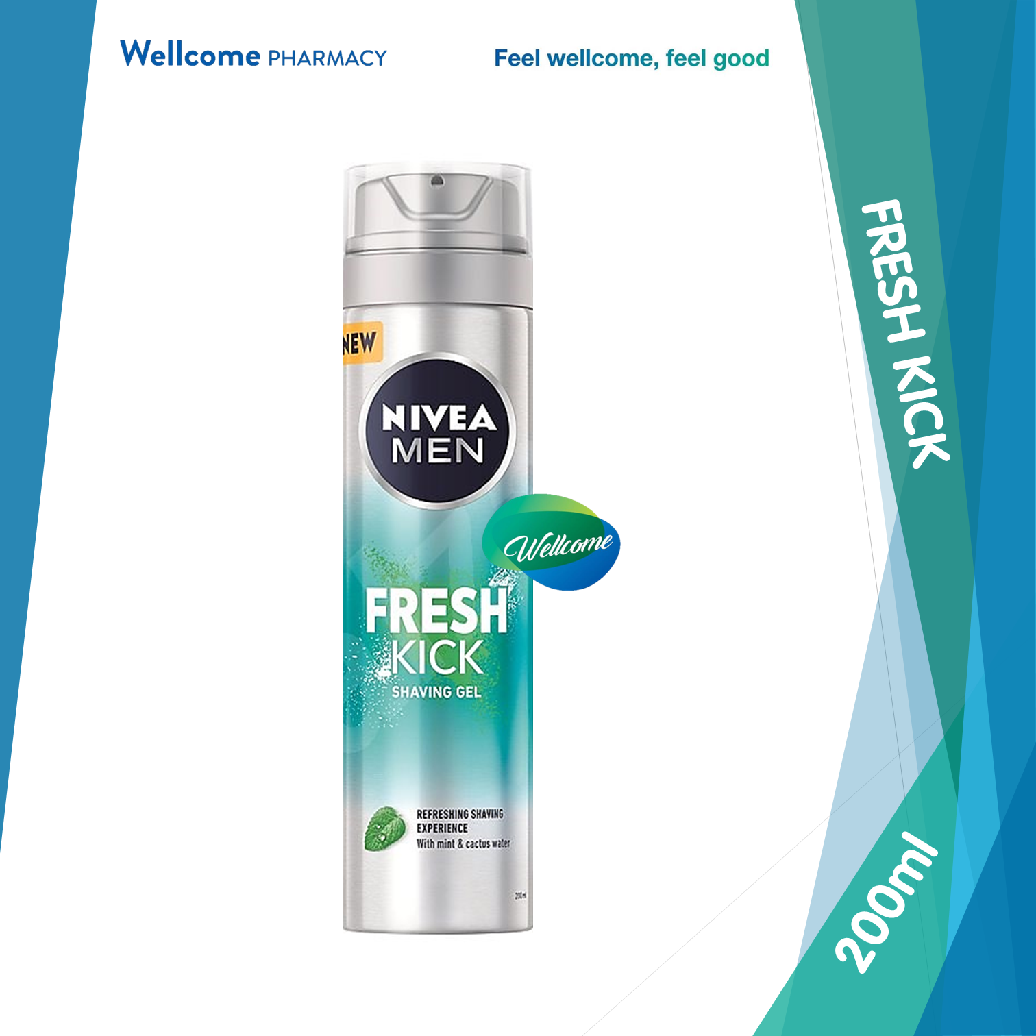Nivea Men Fresh Kick Shaving Gel - 200ml – Wellcome Pharmacy